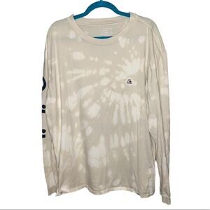 Quiksilver 90s Fit Bleach Tie Dye Long Sleeve Shirt XXL Streetwear Surf Tee
